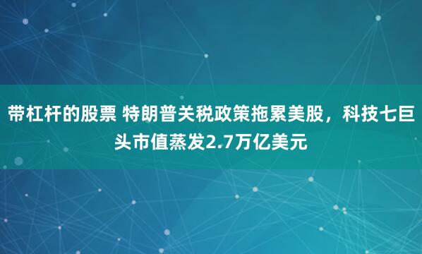 带杠杆的股票 特朗普关税政策拖累美股，科技七巨头市值蒸发2.7万亿美元