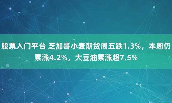 股票入门平台 芝加哥小麦期货周五跌1.3%，本周仍累涨4.2%，大豆油累涨超7.5%