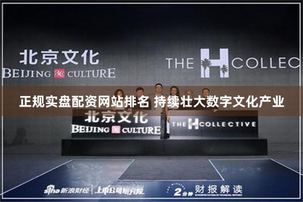 正规实盘配资网站排名 持续壮大数字文化产业
